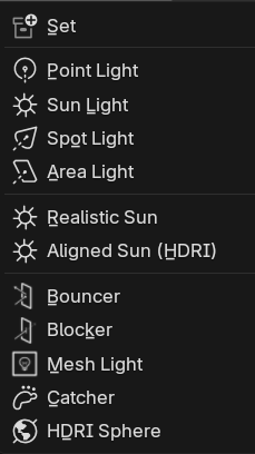 Main Add Menu