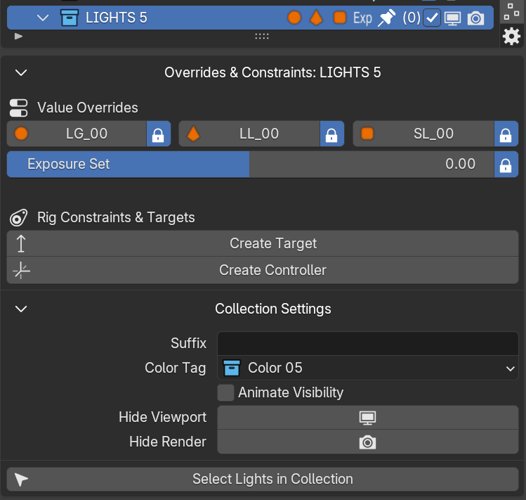 Collection Properties Panel