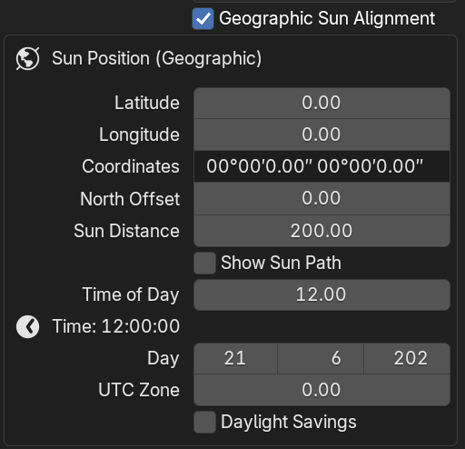 Geographic Solar Positioning Interface