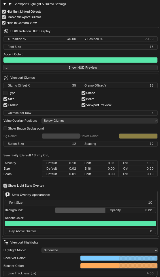 Blender Preferences Scene Light Manager Settings