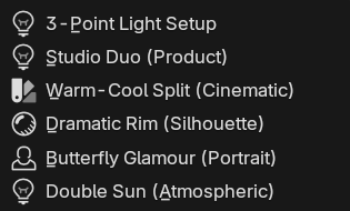 Presets Menu
