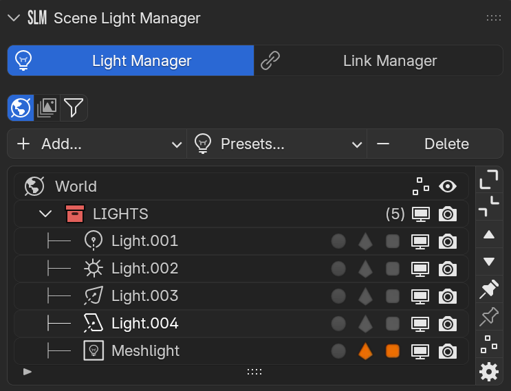 Unified Sidebar Interface List Panel