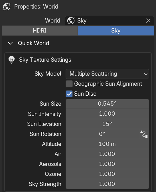 Sky Texture Settings Mode