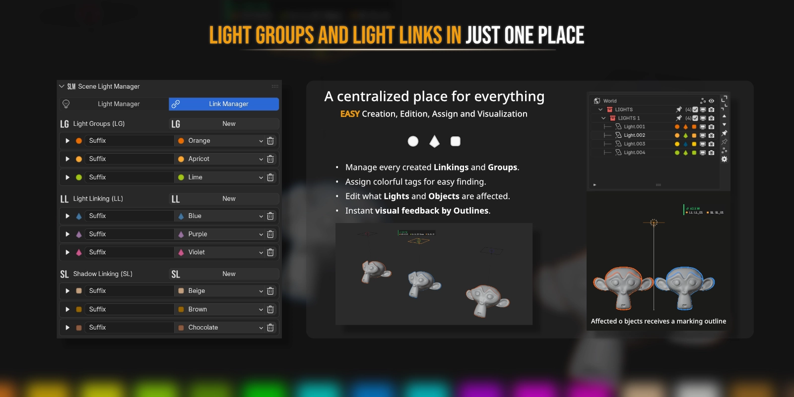 Light and Shadow Linking Visual Highlights