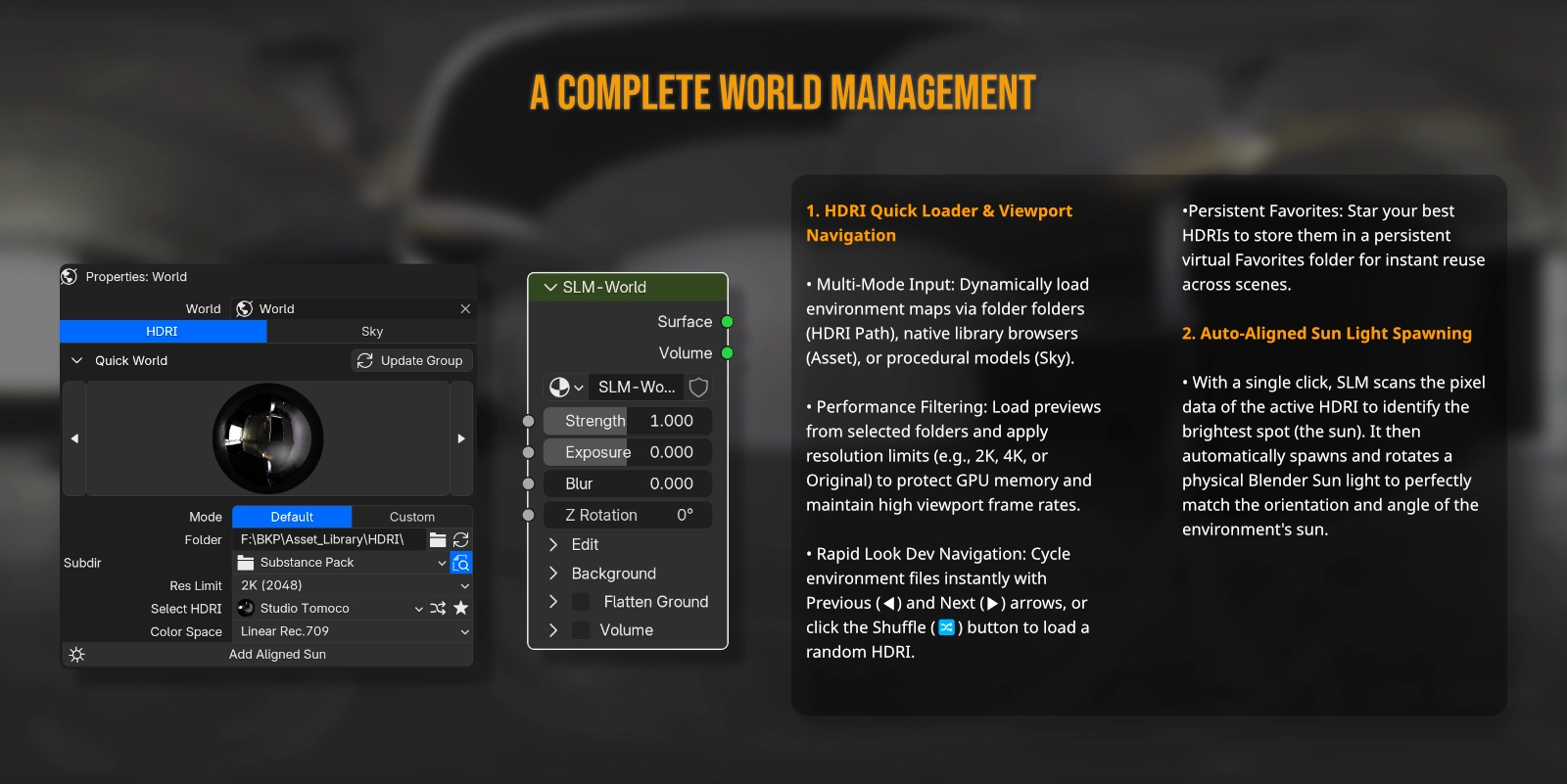 Interactive HDRI World Rotation — Studio Setup